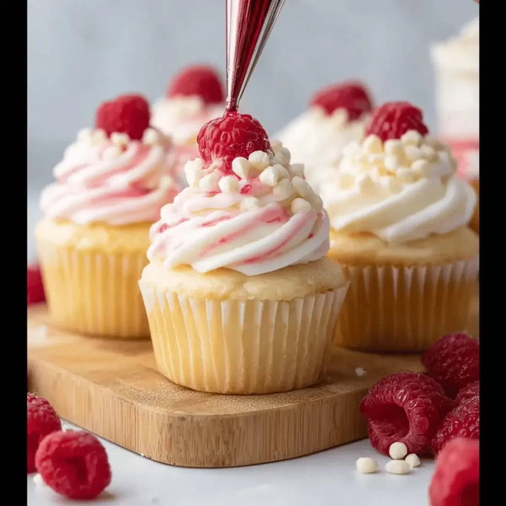 White Chocolate Raspberry Cupcakes