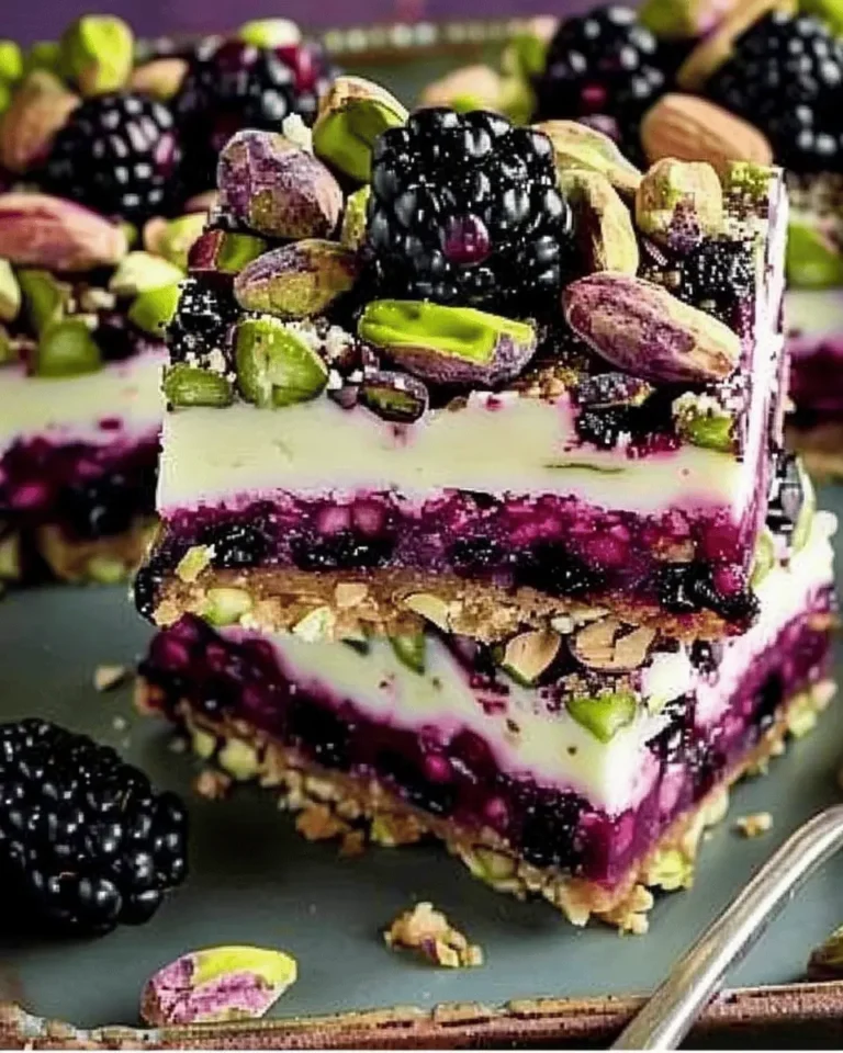 Blackberry Pistachio Dream Bars