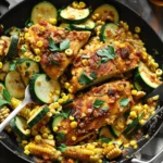 Garlic Butter Chicken with Fresh Zucchini and Sweet Corn