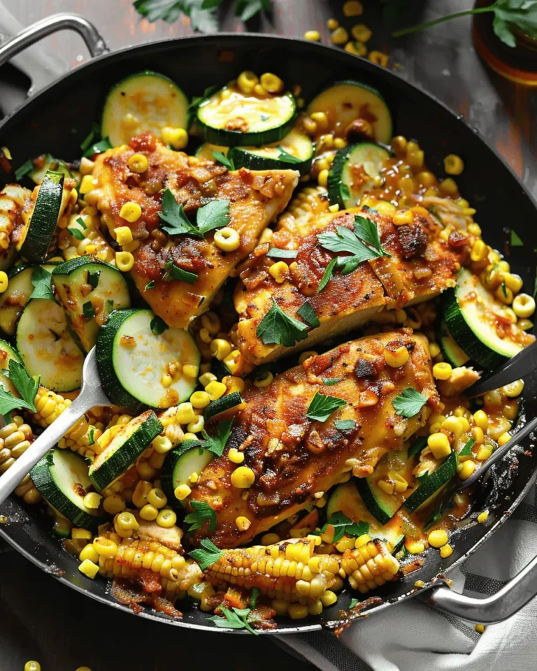 Garlic Butter Chicken with Fresh Zucchini and Sweet Corn