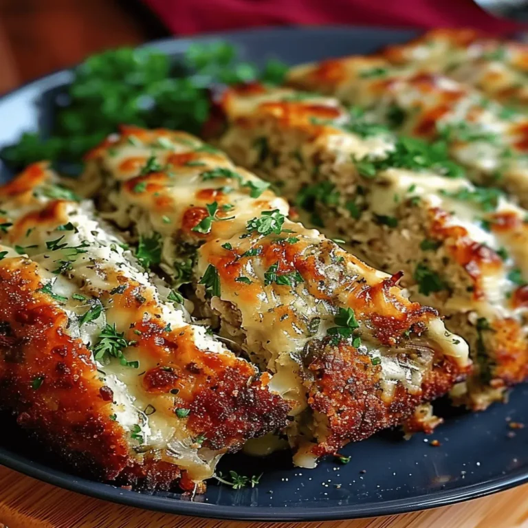 Garlic Parmesan Chicken Meatloaf