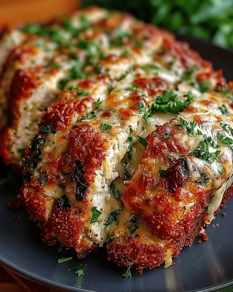 Garlic Parmesan Chicken Meatloaf