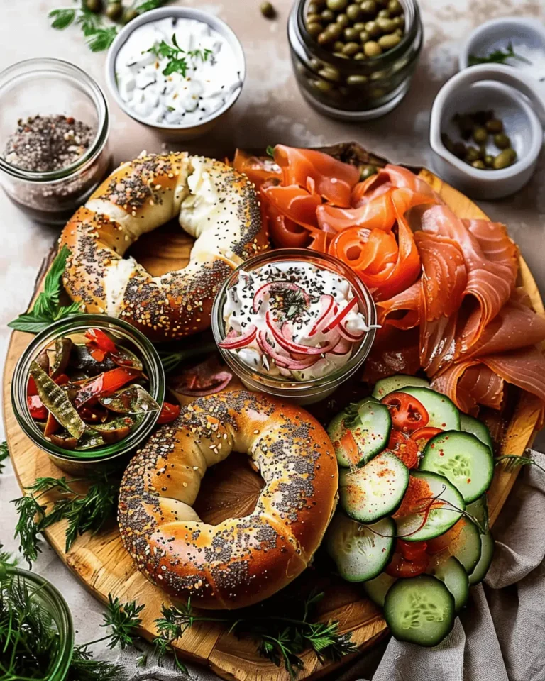 Smoked Salmon Bagel Brunch Board