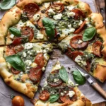 Green Pizza with Pesto Feta