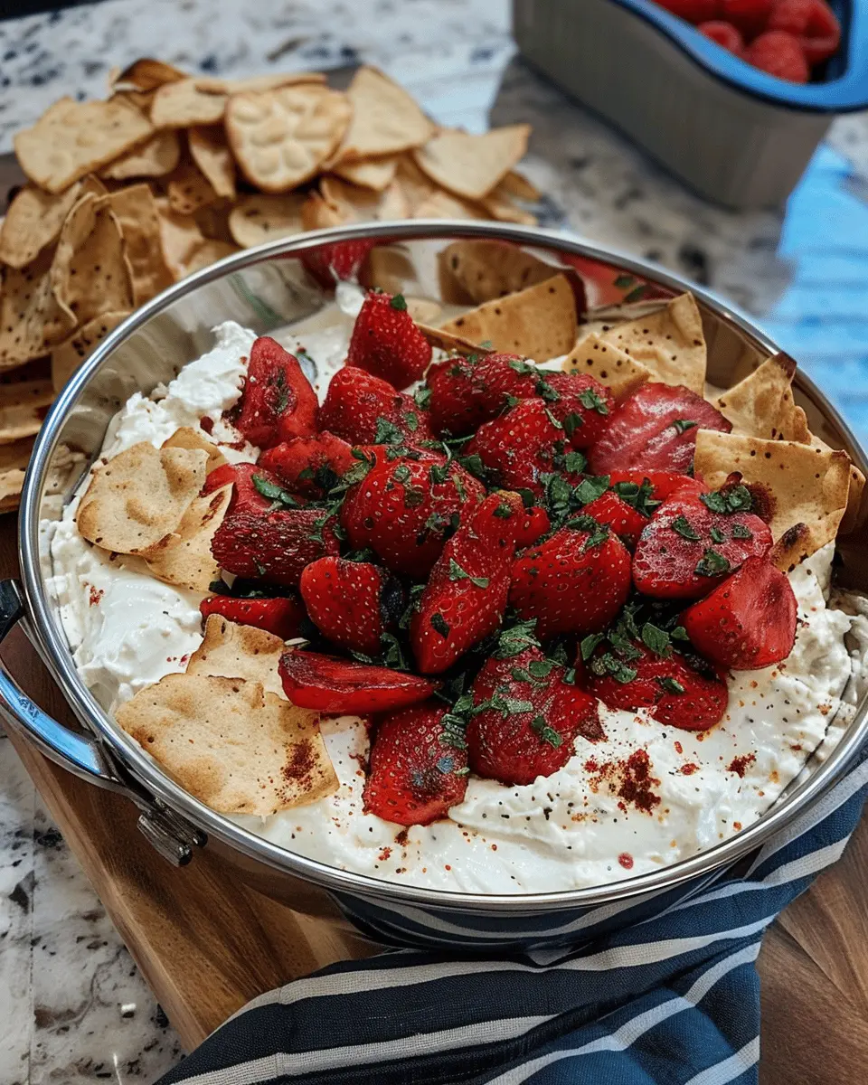 Whipped Feta Dip with Roasted Strawberries: Easy and Indulgent