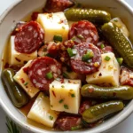 Marinated Cheese Appetizer with Salami