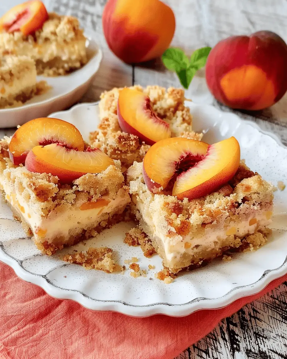 Peaches and Cream Cheesecake Bars: Easy Indulgence for Summer Bliss