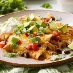 Hearty Crockpot Chicken Enchilada Casserole