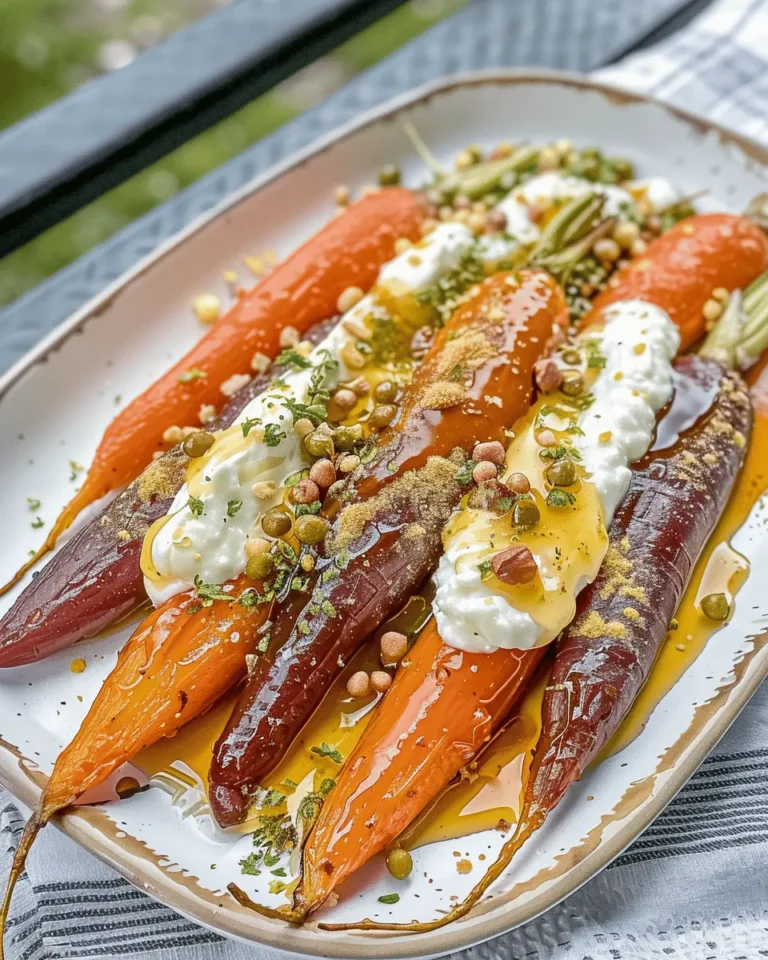roasted carrots with whipped ricotta and hot honey