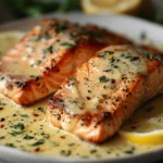 Salmon with Lemon Butter Cream Sauce