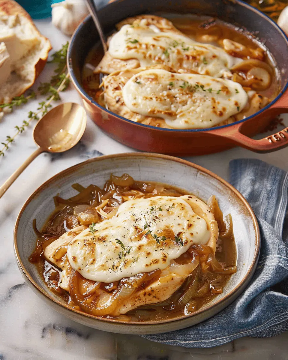 French Onion Chicken Soup with Turkey Bacon: A Cozy Delight