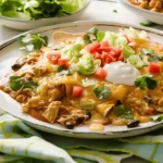 Hearty Crockpot Chicken Enchilada Casserole