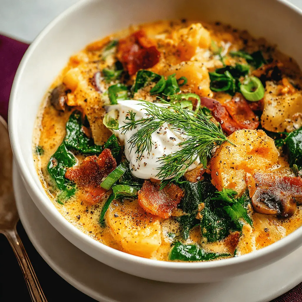 Best Homemade Potato Soup Recipe with Turkey Bacon Delight