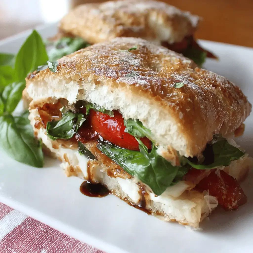 Grilled Balsamic Vinaigrette Sandwich Melt with Turkey Bacon Delight