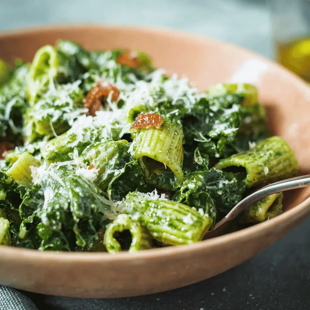 Kale Pasta: Easy Recipe with Turkey Bacon and a Twist
