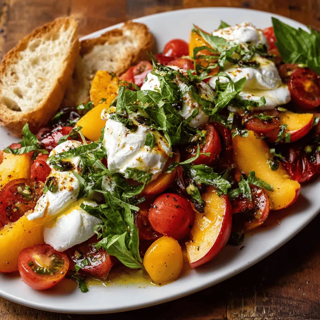 Peach Tomato Burrata Salad: A Refreshing Summer Delight with Turkey Bacon
