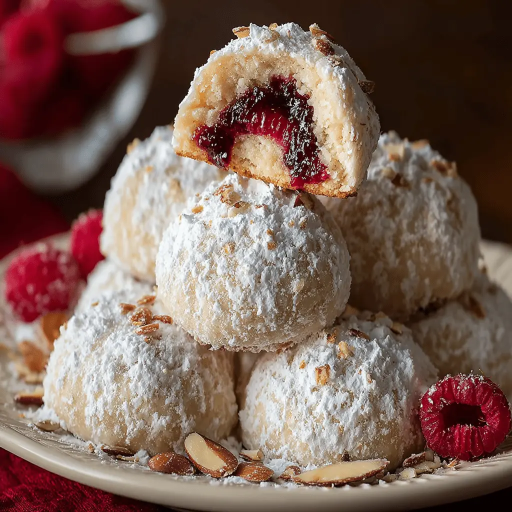 Raspberry Filled Almond Snowball Cookies: Easy Treats for Everyone