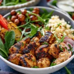 Healthy Spicy Chicken And Roasted Vegetable Bowls