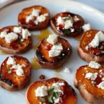 Roasted Sweet Potato Rounds with Honey & Feta
