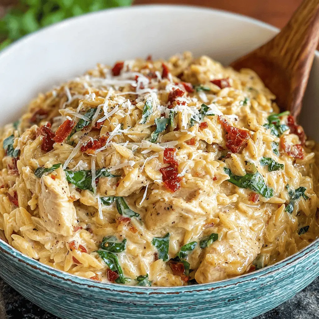 Slow Cooker Creamy Tuscan Chicken Orzo: Easy Comfort Food Delight