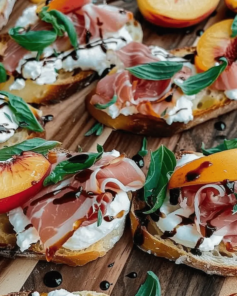 Cheesy Burrata Crostini with Prosciutto and Peaches: A Delightful Twist