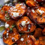 Roasted Sweet Potato Rounds with Honey and Feta
