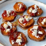 Roasted Sweet Potato Rounds with Honey & Feta