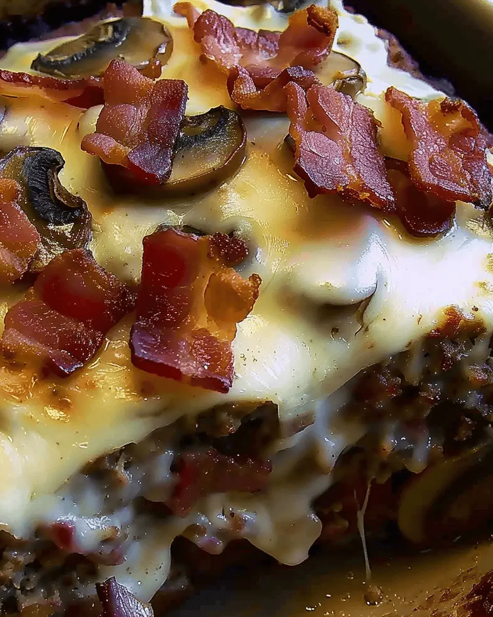 Turkey Bacon Mushroom Swiss Cheese Meatloaf: A Juicy Twist