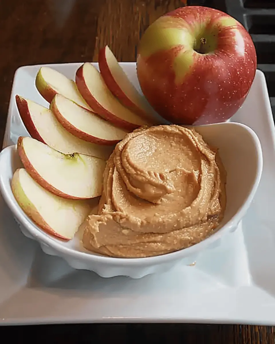 Delicious Apple Slices with Peanut Butter Dip Snack for Easy Indulgence