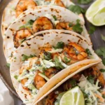 Cilantro Lime Shrimp Tacos with Creamy Slaw