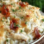 Dump-and-Bake Chicken Alfredo Rice Casserole