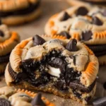 Halloween Oreo stuffed chocolate chip cookies