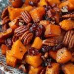 Roasted Butternut Squash with Cranberries and Pecans