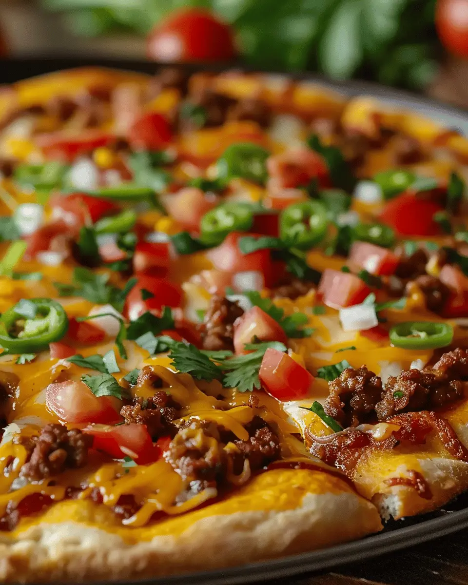 Easy Taco Pizza: A Joyful Twist with Turkey Bacon and Beef Toppings