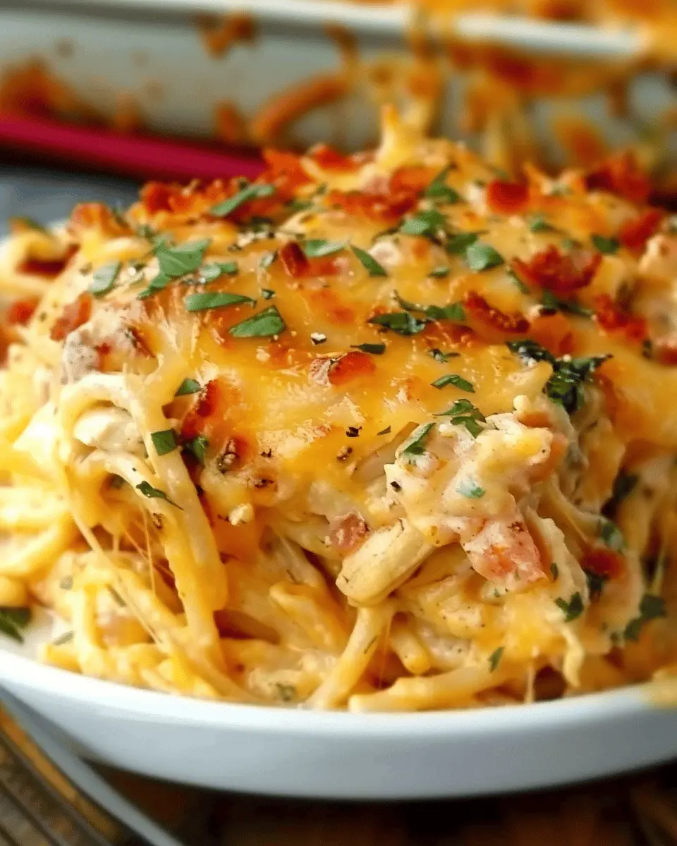 Spicy Southern Cheesy Chicken Spaghetti Casserole Delight