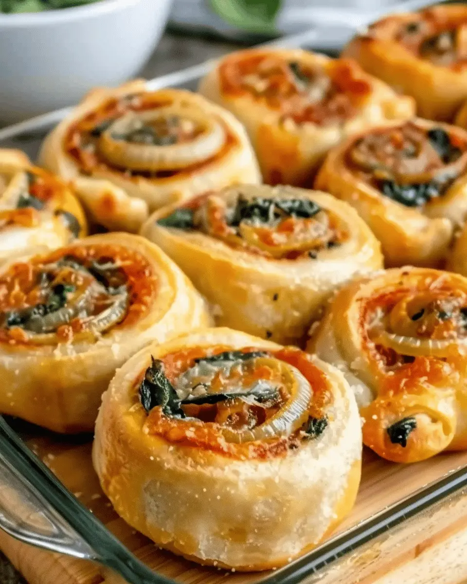 Vegan Caramelized Onion & Spinach Pizza Rolls: A Delicious Twist