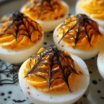 Spooky Spiderweb Deviled Eggs