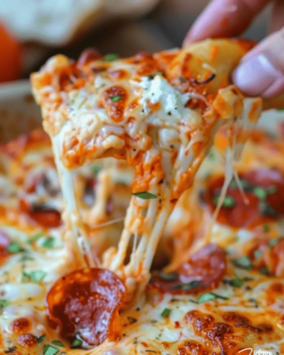 Hot Pizza Dip Recipe: Indulgent Cream Cheese Delight with Turkey Bacon