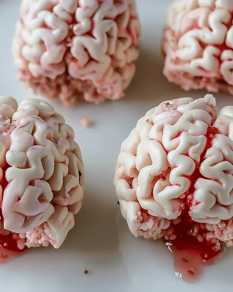 Marshmallow Rice Krispies Halloween Brains: Easy Spooky Treats
