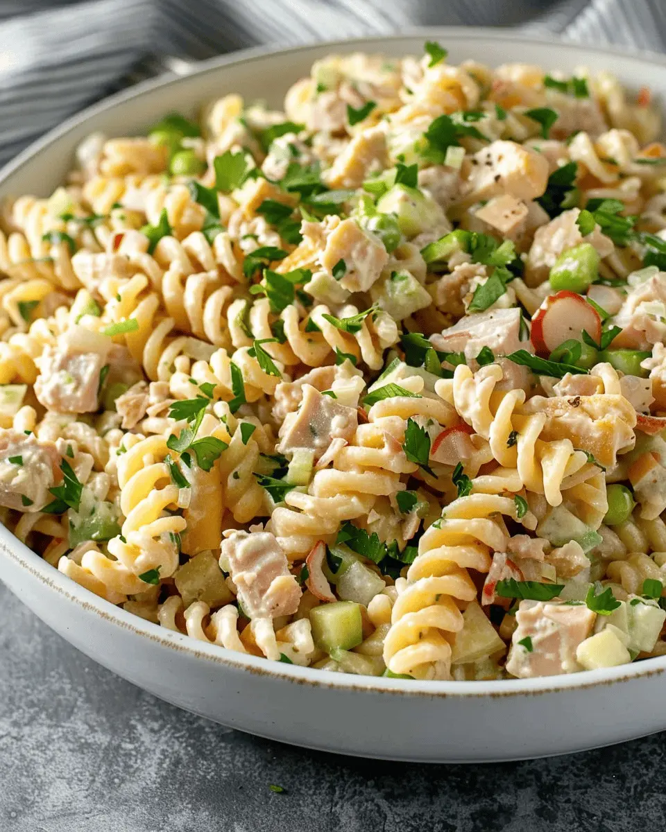 Easy Tuna Pasta Salad with Creamy Dressing and Turkey Bacon Delight