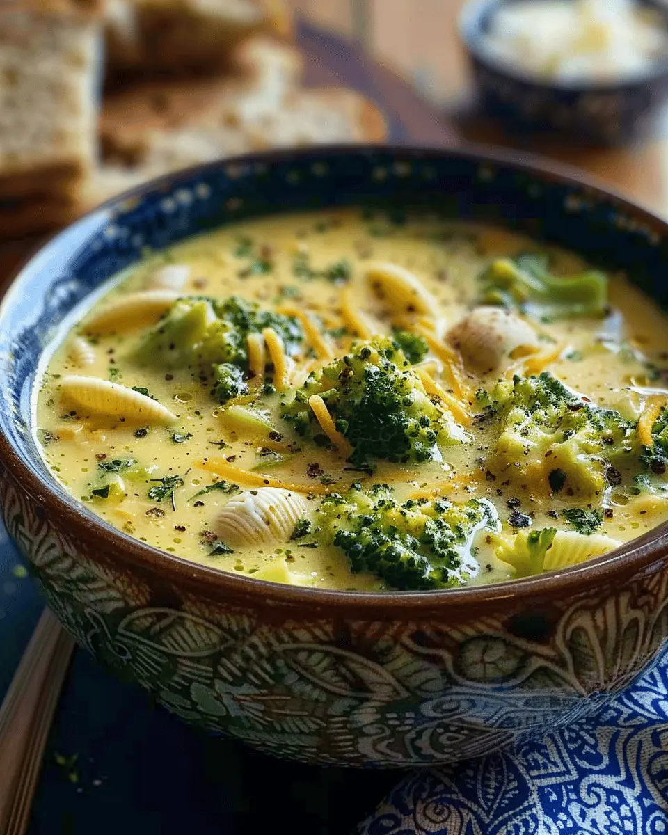 Broccoli Cheddar Soup with Shells: Easy Comfort Food Delight