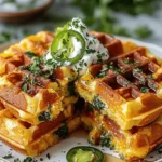 Cheddar Jalapeño Cornbread Waffles