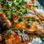 Caramelised Soy Chicken in Garlic Ginger Broth with Rice