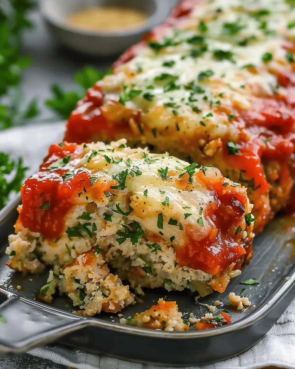 Juicy Garlic Parmesan Chicken Meatloaf with Turkey Bacon Twist