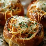 Spaghetti Garlic Bread Bowls