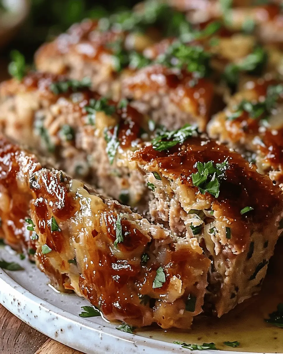 Juicy Garlic Parmesan Chicken Meatloaf with Turkey Bacon Twist