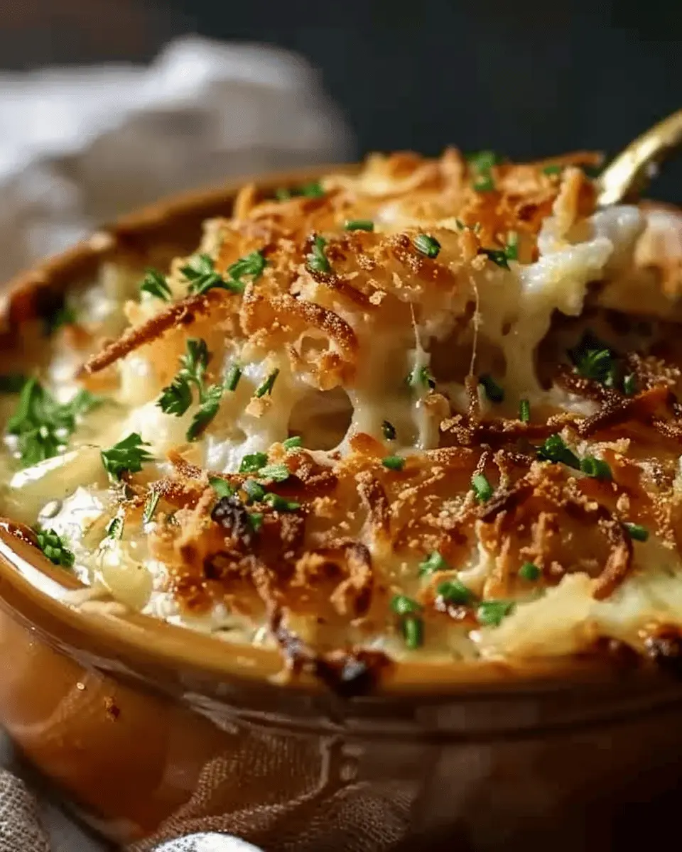 Comforting French Onion Chicken with Turkey Bacon and Cheese Magic