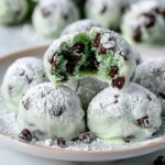 Mint Chocolate Chip Snowball Cookies