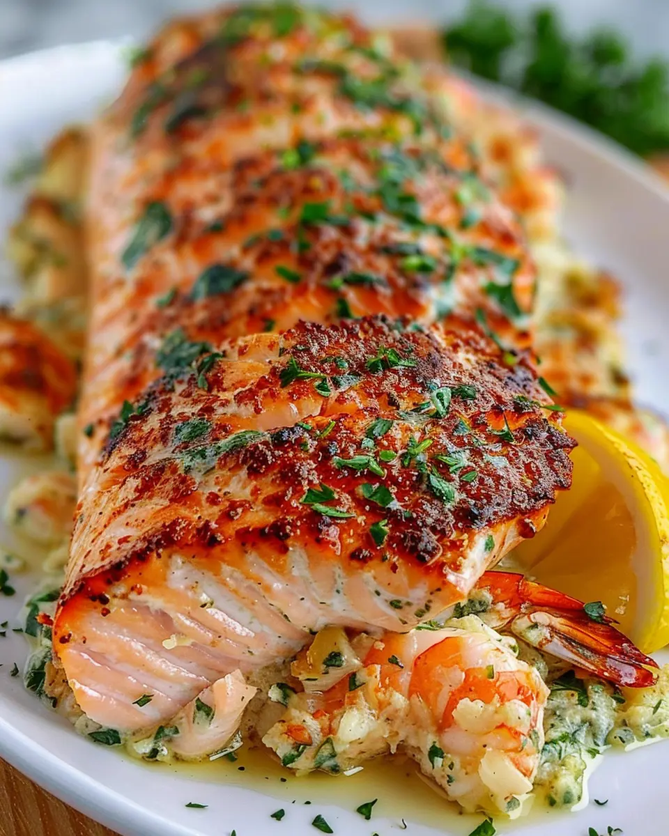 Crab and Shrimp Stuffed Salmon: Easy Indulgence for Home Cooks