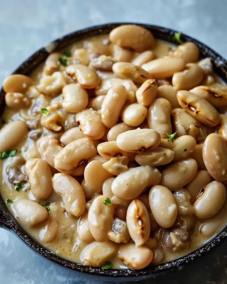 Creamy White Bean Delight with Turkey Bacon and Fresh Herbs